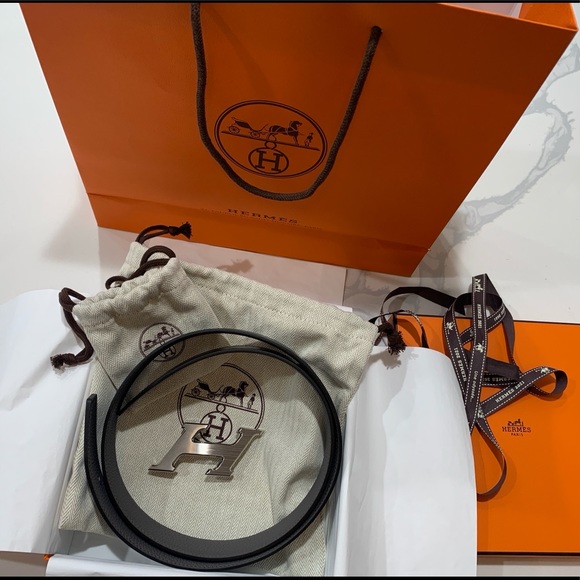 Hermès black and grey belt - Picture 4 of 7